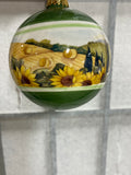 Tuscan Landscape Hand Painted Ornament with Decorative Hook