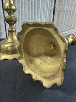 Pair of Heavyweight Large Brass Candlesticks