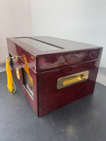 Quality Importers Venetian Cherry Wooden & Glass Humidor with Key & Accessories