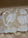Rectangle Laura Glass Rose Divided Glass Tray With Box
