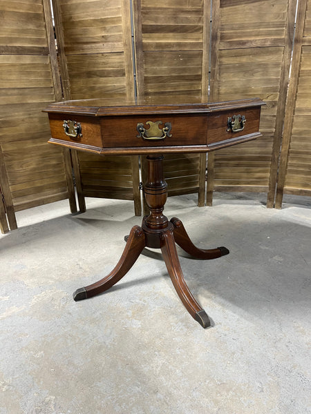 Octogonal Pedestal Table with 4 Drawers