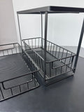 Brightroom Black Metal 2-Tiered Slide Out Organizer