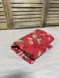 Oblong Red Floral Table Cloth