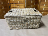 Light Tone Lidded Woven Basket,  3 Available, PRICED INDIVIDUALLY, $20 EACH