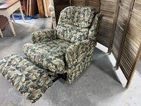 Ethan Allen Reclining Chair with Leaf Pattern Fabric