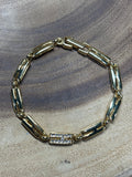 Gold Tone Bracelet with Faux Diamond “H” Accent