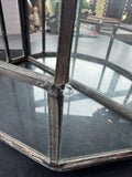 Hexagonal Vintage Glass & Metal Victorian-Style Wardian Case