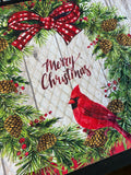 Merry Christmas Cardinal Door Mat