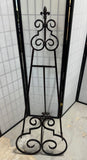 Fleur de Lis Bronzed Metal Scroll Folding Display Floor Easel
