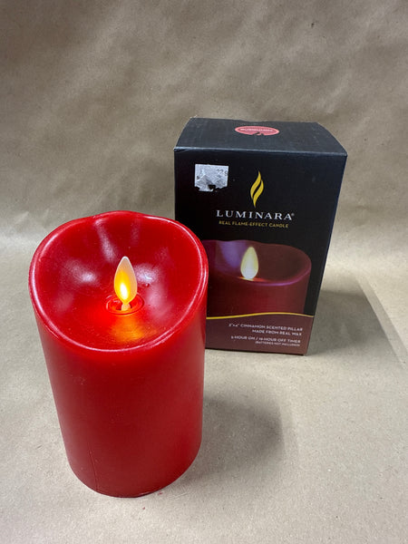 Burgundy Cinnamon Scent Luminara Flameless Candle WORKS