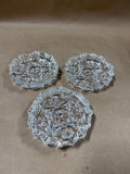 Set Of 3 Clear Glass Ashtrays