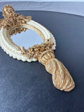 Cream And Gold Ornate Resin Cherub Wall Hanging Mirror