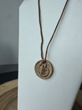 Brown Corded Scorpion/Scorpio Stone Pendant Necklace