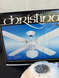 Christina Magic Machine White & Cane Ceiling Fan in Box