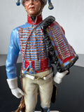 Chasseurs a Cheval Van Gerdinge Sitzendorf Porcelain French Soldier with Wooden Base AS IS (READ DESCRIPTION CAREFULLY)