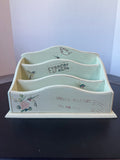 Shabby Chic Pale Green Hummingbird Wooden Desk Organizer