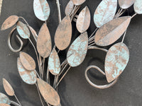 Bronzed & Dusty Blue Metal Scroll Tree Wall Art