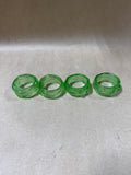 Green Glass Napkin Rings - Set Of 4 (EE)