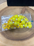 Pair of Yellow Plastic Beaded Necklaces