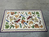 Fall Leaves Rug with Purple Boarder, 58"x36"