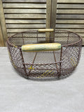 Chicken Wire Basket With Wooden Handles