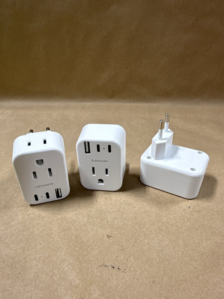 (B) Set Of 3 Travel Adapters NOT TESTED