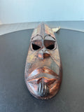 Ghanaian Wooden Mask with Intricate Metal Inlay (A)