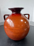 Rustic Wood Look Ceramic Double Handled Vase