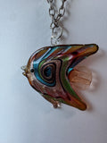 Colorful Blown Glass Fish Pendant Necklace