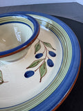2-Piece Molde Portugal Olive Tree Ceramic Chip & Dip Platter