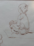 Sketches of Young Boy by Jean Buck; Signed