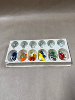 (A) Set Of 6 Floating Glass Aquatic Animal Aquarium Decorations