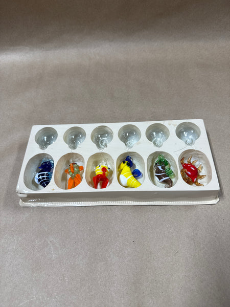 (A) Set Of 6 Floating Glass Aquatic Animal Aquarium Decorations