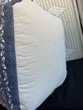 Blue & White Bohemian Medallion Fabric Pouf Ottoman