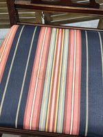 Single Dining Chair with Striped Seat Cushion