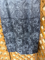 Womans SIZE 14 Talbots Gray Tweed Floral Paisley Print Sleeveless Sheath Dress