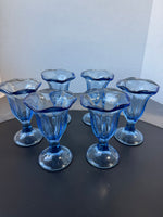 6-Piece Anchor Hocking Periwinkle Blue Tulip Pedestal Parfait Glasses