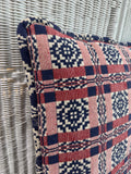 (C) Red Pennsylvania Dutch Style Throw Pillow