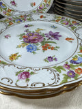 12-Piece Schumann Germany Empress Dresden Flowers Dinner Plate Set