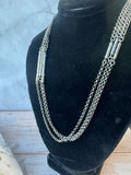 Chicos Long Multi-Layered Silver Tone Kellen Necklace