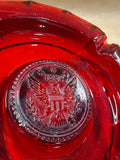 Heavy Ruby Red Fostoria Liberty Coin Glass Ashtray // 2 Available // *** PRICED INDIVIDUALLY ***