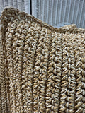 Pair of Pottery Barn XL Crocheted Jute Feather Throw Pillows