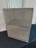 Pair of IKEA Style Metal Mesh Stacking Storage Drawers with Removable Dividers