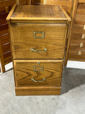 Two Drawer Oak Tone File Cabinet