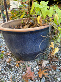 G-Large Blue Glazed Terracotta Planter (AS IS) See Description