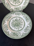 (B) 2-Piece Wood & Sons England Kew Green Floral China Salad Plates