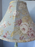 Bohemian Ornate Resin Candlestick Lamp with Floral Shade (WORKS)