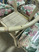 Wicker & Glass Dining Table with (4) Chairs