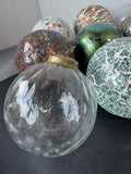 11-Piece Assorted Decorative Glass Orbs in Basket