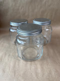 Lidded Clear Glass Jars